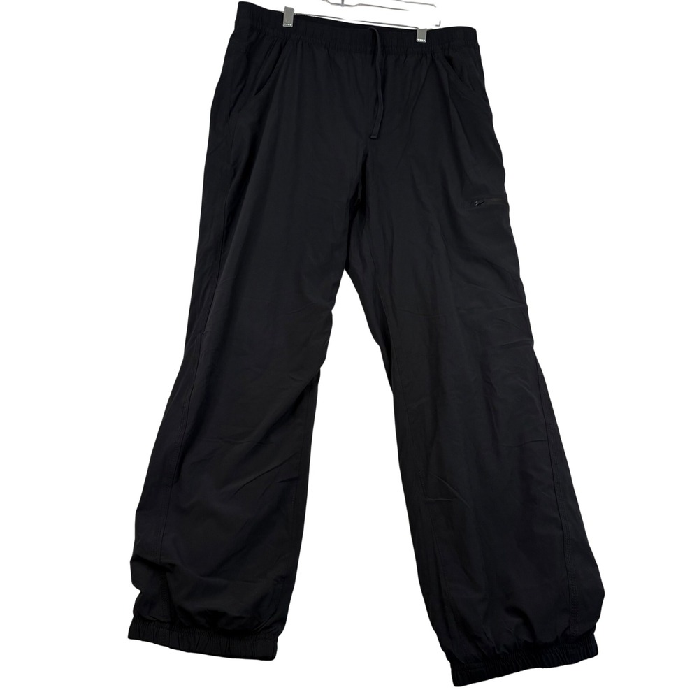 Eddie Bauer Womens 12 Black Fleece Lined Pants Elastic Waist Hiking Joggers 2369